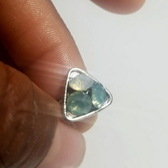 Silver Blue Green Moonstone Ring 🌴 - Picture 3 of 6